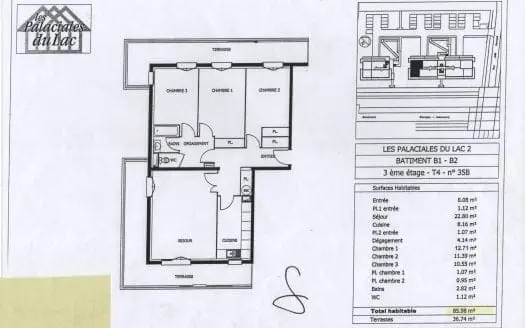 Vendu appartement 3 pièces 87.00 m², 31200